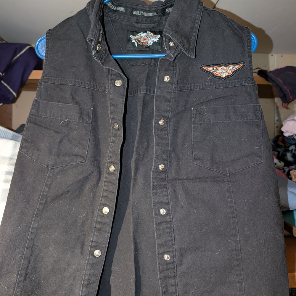 Harley-Davidson Black Vest with Logo Patch